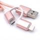 2 в 1 USB кабел за зареждане с текстилно покритие