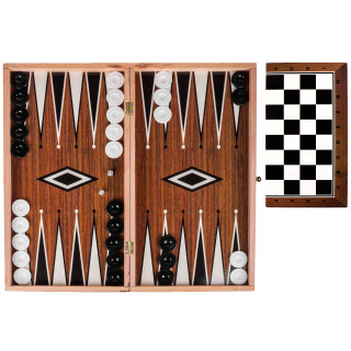 Купете практична настолна дървена игра 2в1 - Шах и Табла 48x25.5 см